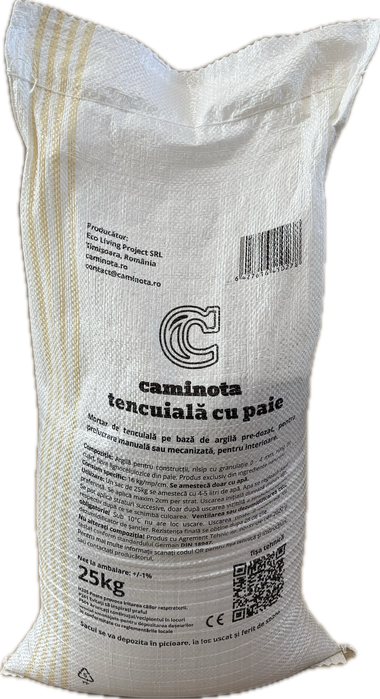 Caminota Tencuială cu paie, sac rafie 25kg